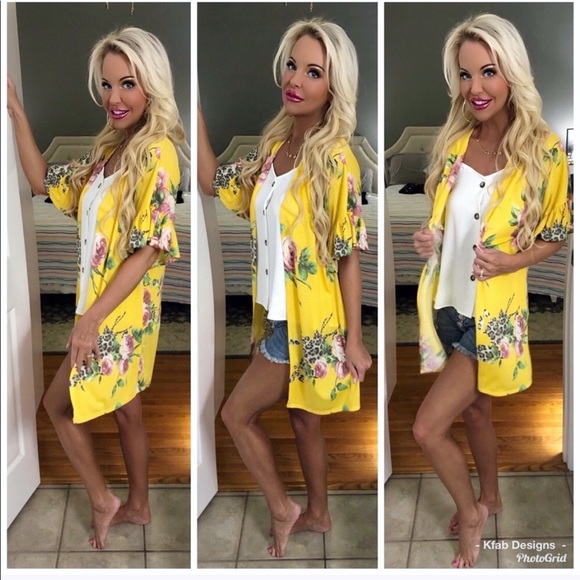 🛍LAST 1! Floral/Animal Print Ruffle Kimono! - Picture 5 of 5